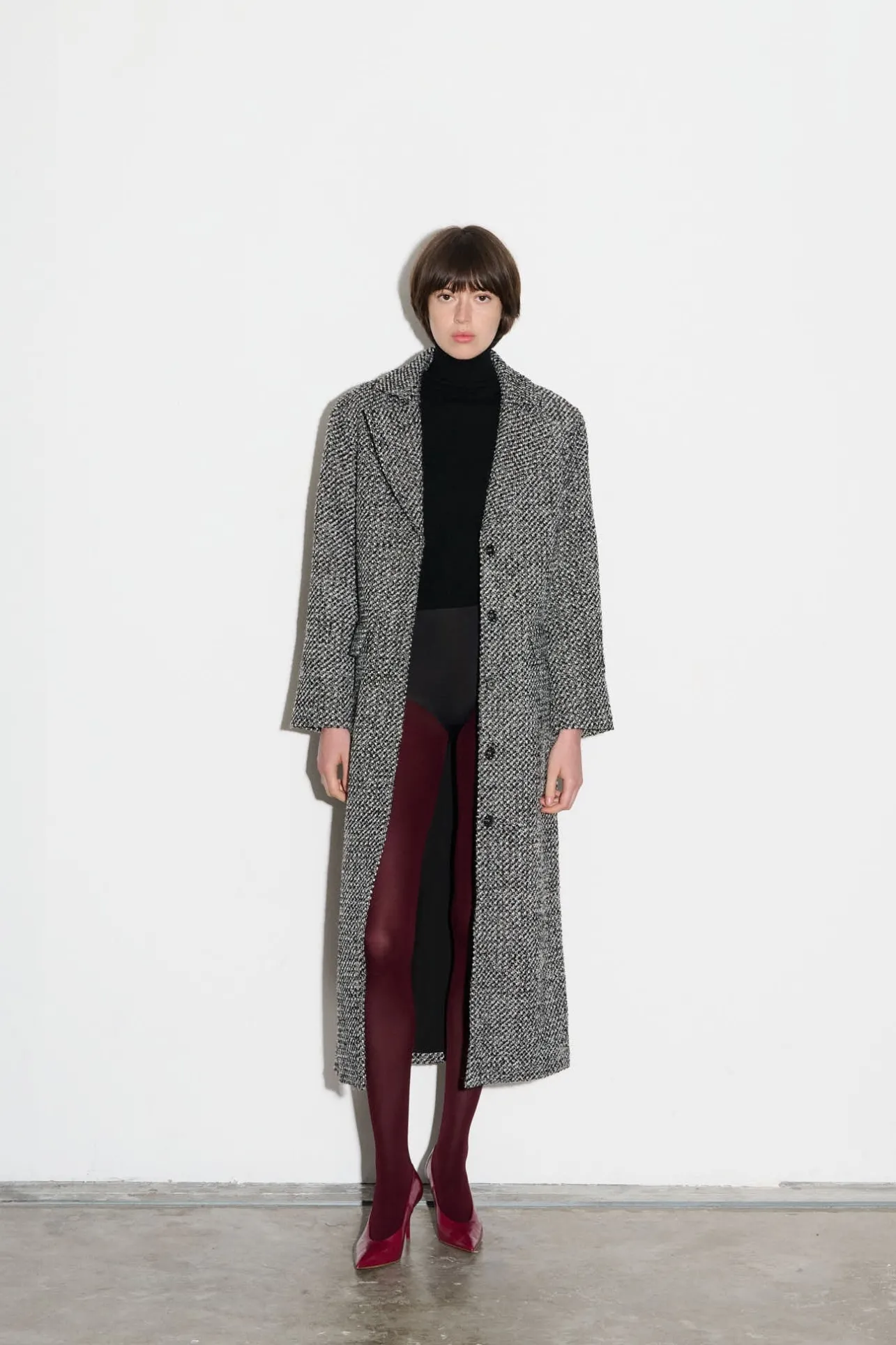 School Rag Manteau long MANSFIELD TWEED BLACK TWEED